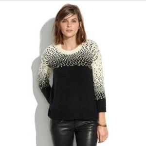 MADEWELL Driftsitch Wool Sweater Black and Cream